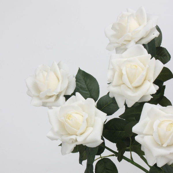 Real Touch Rose Artificial Faux Flower - White